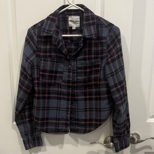 Wallflower Plaid Button Down Shirt - Blue and Pink